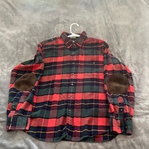 Men's Red and Green Plaid Shirt